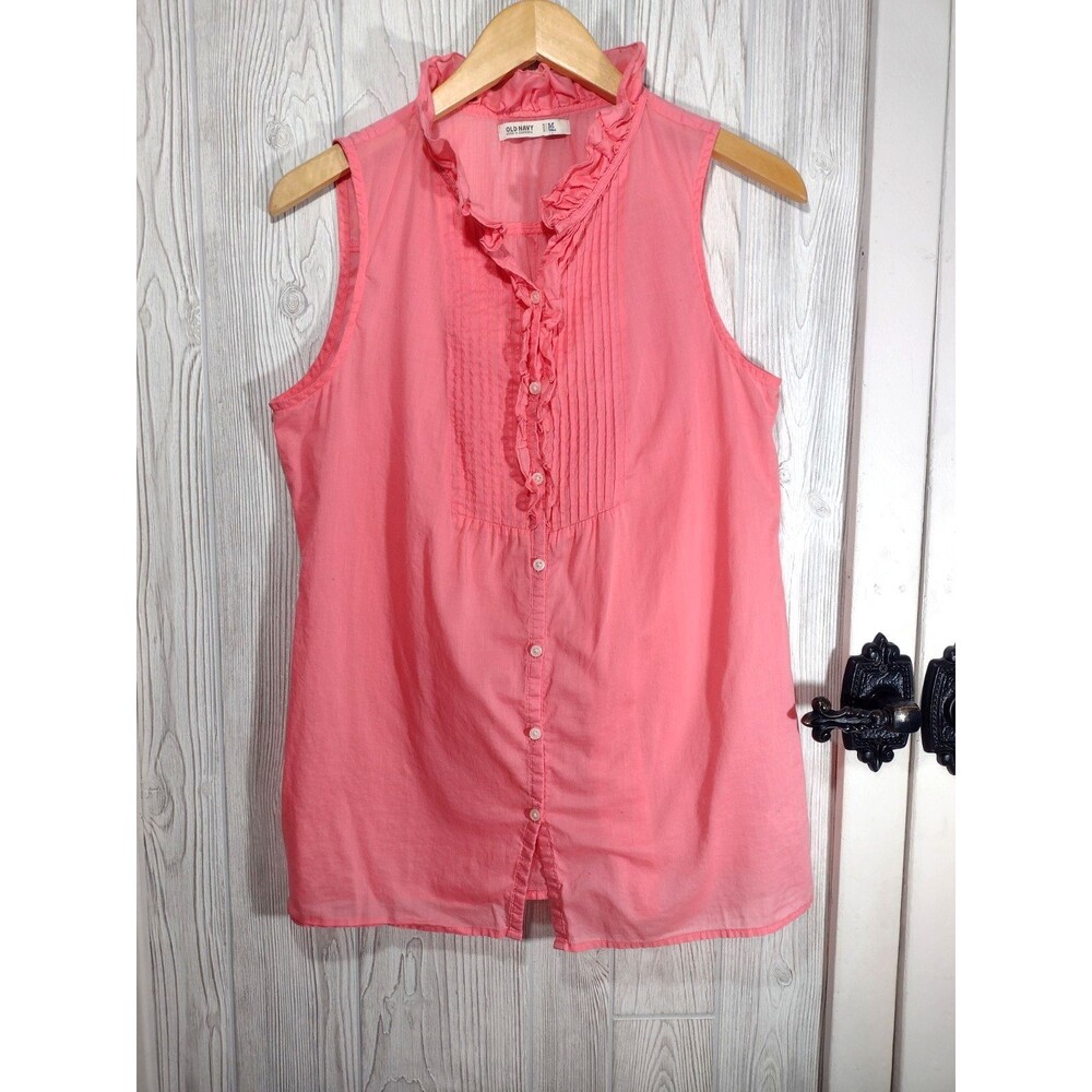 Old Navy Sleeveless Lightweight Shirt Women's Medium Tall Beachy Cotton